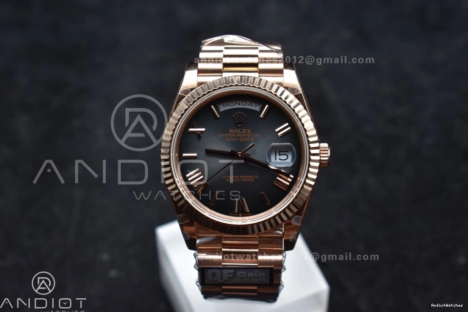 904L Bracelet (Gain President 711 Dial Best RG Weight) 40 Steel QF Edition Ombre DayDate V4 Soft Slate on A2836 0421